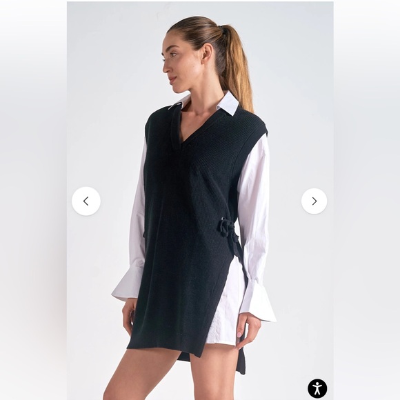 Shop Elan Nia combo shirt and sweater dress style SWV50017 - Picture 10 of 14